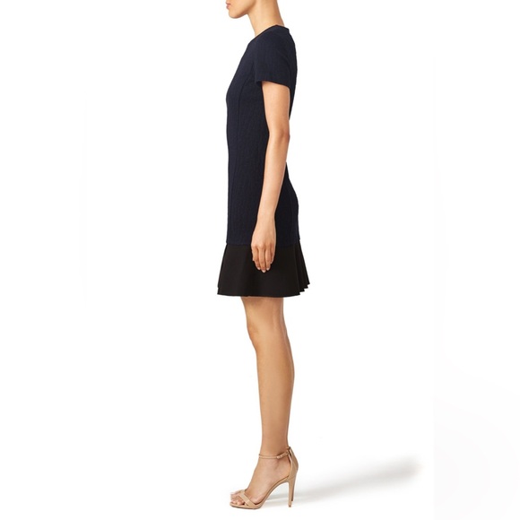 Tory Burch Quilted Jacquard Dress in Navy/Black Size M - Picture 3 of 8